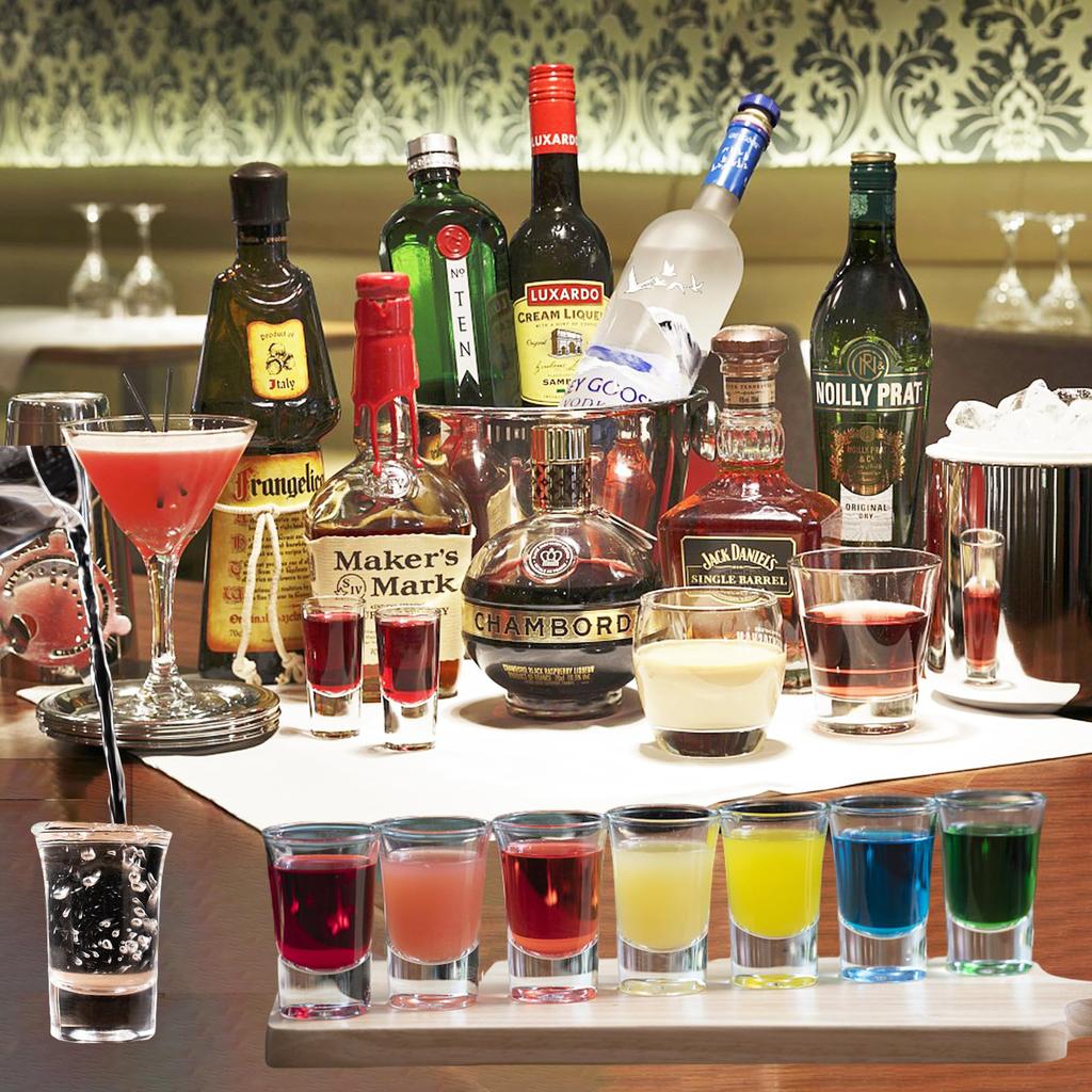 Shot Glasses, 25ml - 24-Pack, PluieSoleil Short Glass Cup Set, Clear Glasses for Whiskey, Vodka, Liqueur (24)