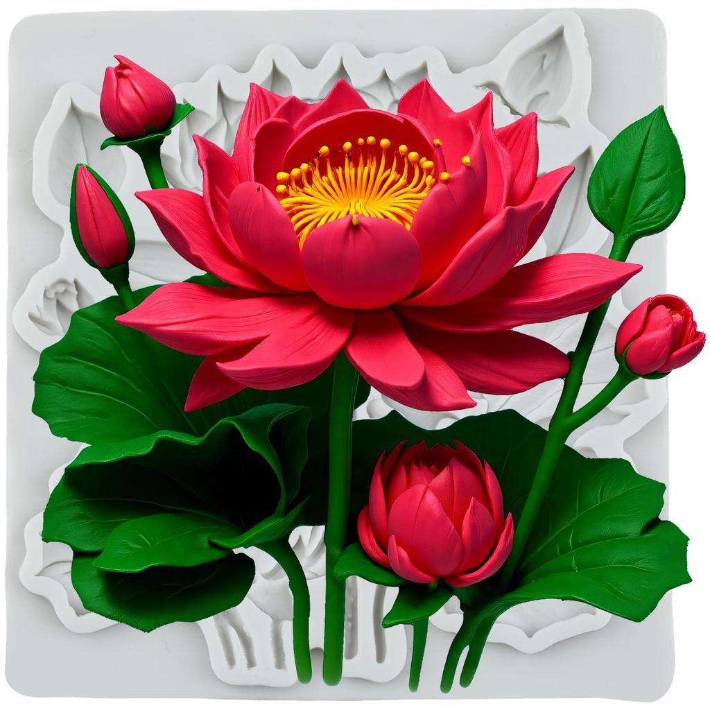Lotus Flower Silicone Mold Lotus Flower Leaf Fondant Molds Cake Decorating Tools Cupcake Topper Candy Resin Clay Chocolate Gumpaste Mold