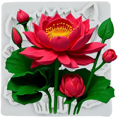 Lotus Flower Silicone Mold Lotus Flower Leaf Fondant Molds Cake Decorating Tools Cupcake Topper Candy Resin Clay Chocolate Gumpaste Mold
