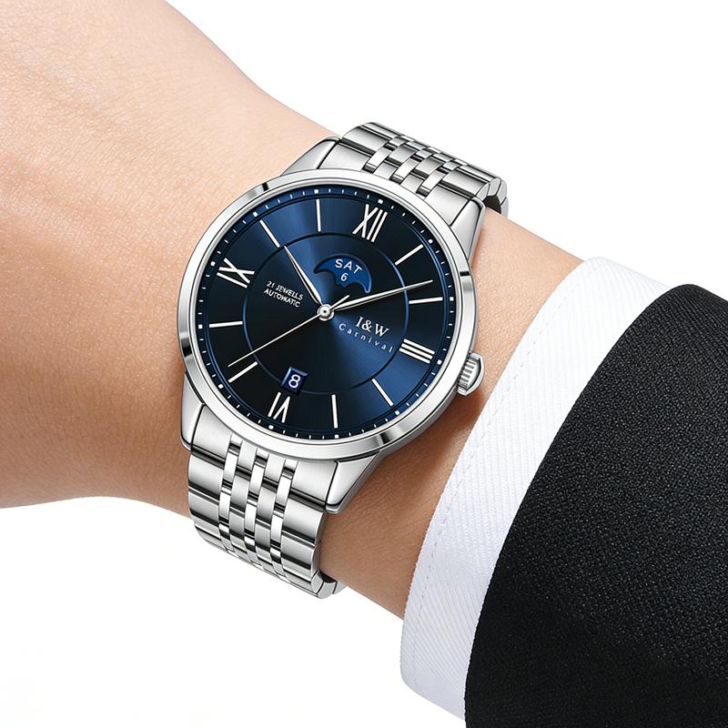 IW Blue Automat Men Watch Japan Miyota Movement Mechanical Waterproof Mens Watches Top Brand Luxury Sapphire Glass Watch Reloj