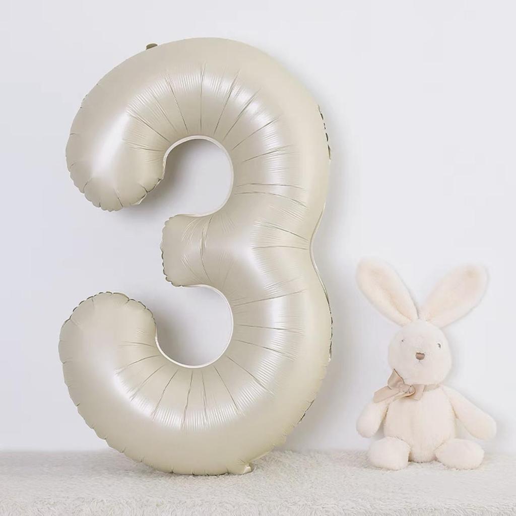 40-Inch Cream Number Balloon for Kids' First Birthday Party Decoration