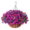 Artificial Hanging Fake Flowers with Basket UV Resistant Faux Silk Morning Glory Vines Plants for Porch Patio Garden Balcony Yard Spring Summer Decor
