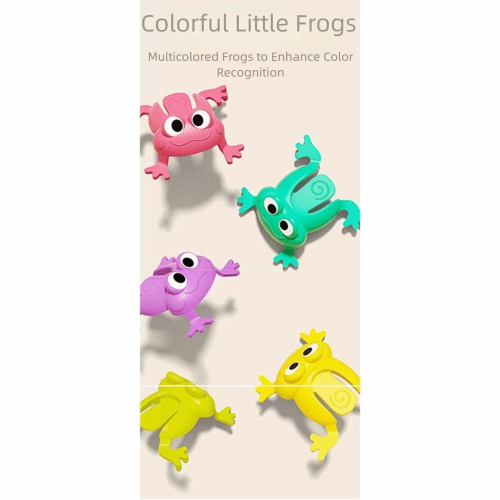 With Storage Bucket Fun Jumping Frog Toy Assorted Colors Kid Finger-press Toy  Birthday Gift