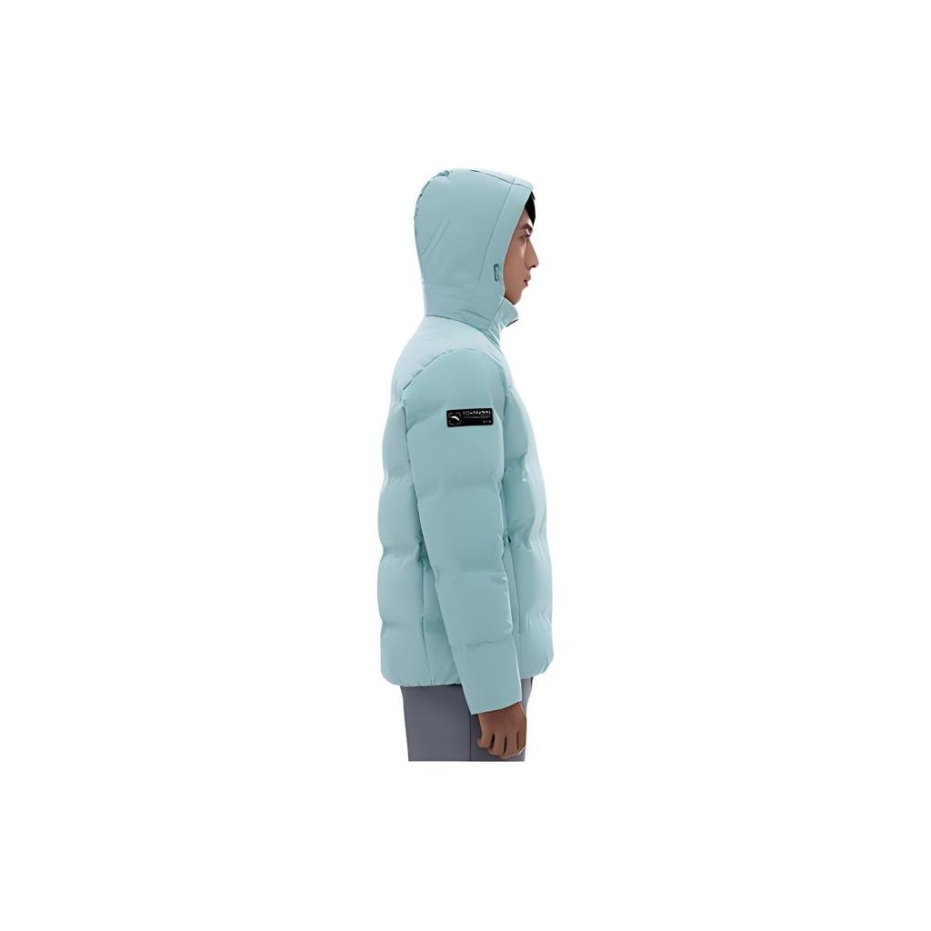Anta Doudoune à capuche zippée et logo imprimé couleur unie pour homme, bleu 952247912-1