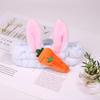 Custom Logo OMG Bowknot Wash Face Hairband Rabbit Cat Ear Cute Plush Lady Soft Women Elastic Hair Band Flannel Make up Headbands
