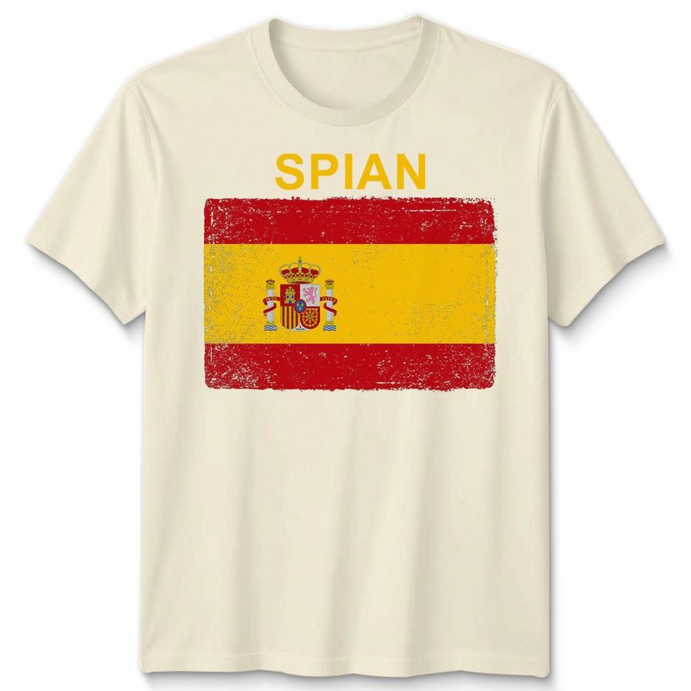 Spain Spanish Day Unisex T Shirts Grunge Flag Country Gift Football Novelty