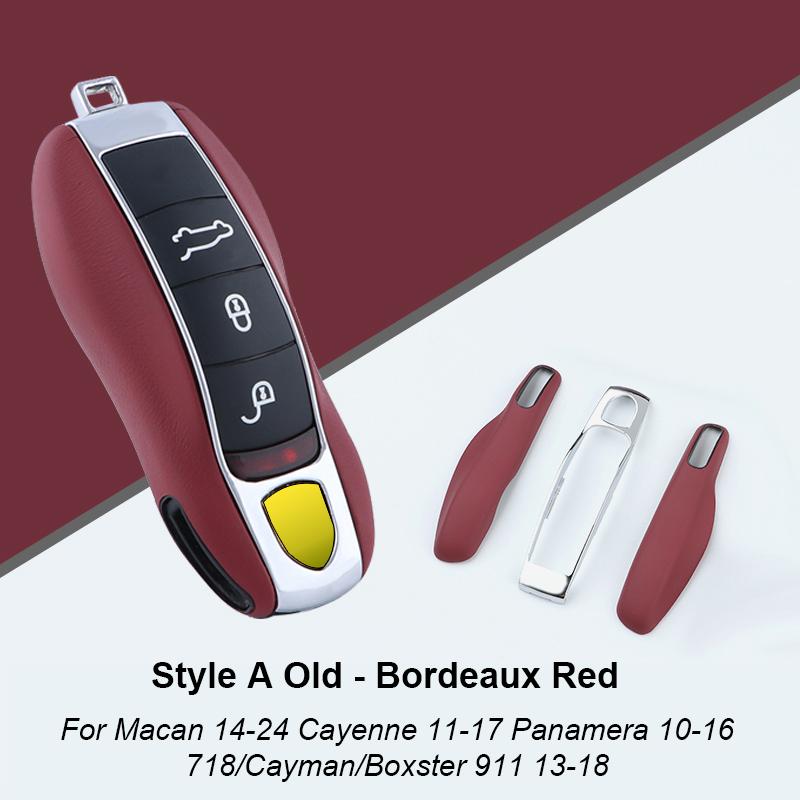 Leather Fob Remote Keys Case Key Cover Key Shell Replace For Porsche Boxster Cayman 911 Panamera Cayenne Macan