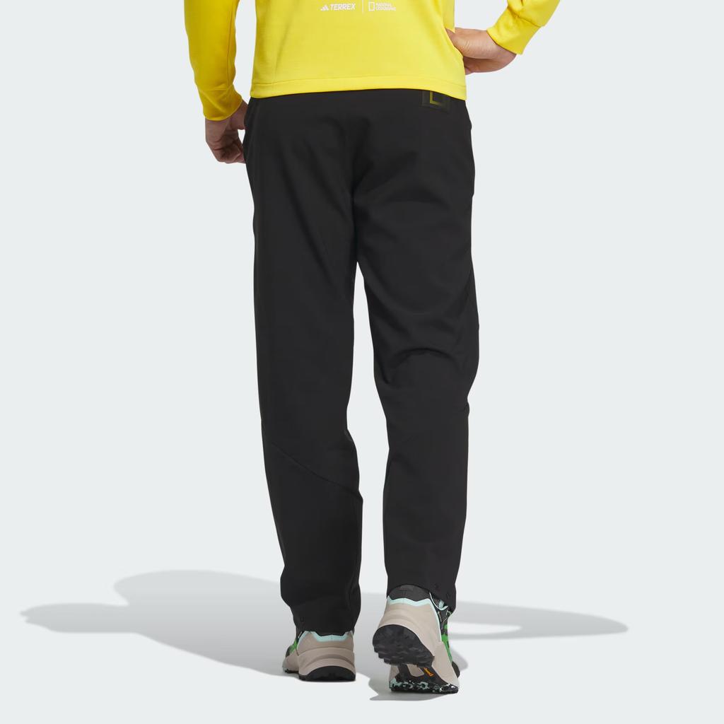 adidas X National Geographic Collaboration Soft Shell Letter Print Outdoor Sports Pants Men Pants Black IL8989