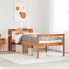 Bed Frame with Headboard Without Mattress Wax Brown 75 x 190 cm