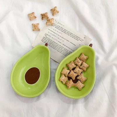 1 Pcs Cute Avocado Ceramic Plate Tableware Dessert Plate Snack Salad Bowl Photo Props Serving Restaurant Supplies