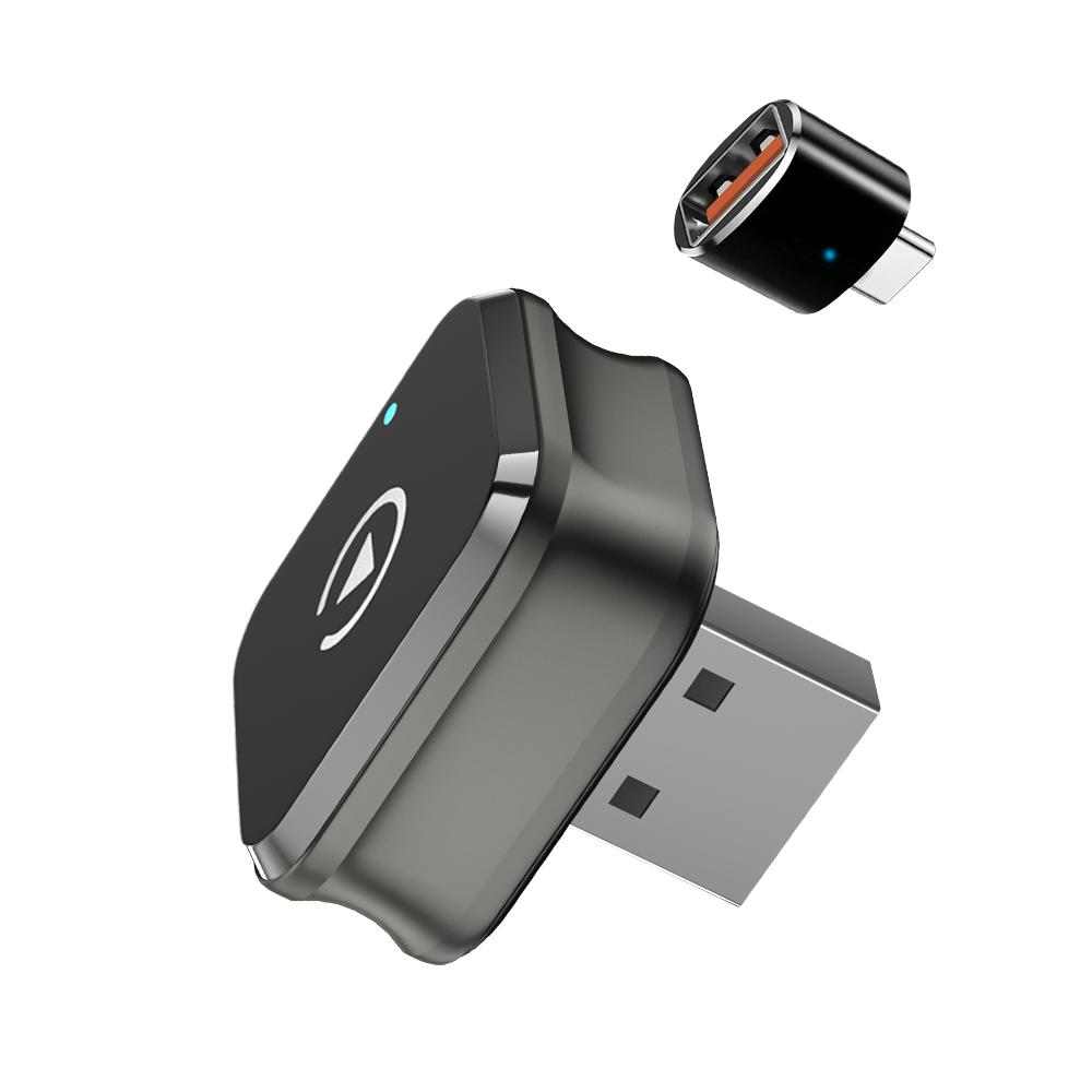 Смарт беспроводной адаптер CarPlay Android Auto 2 в 1, Plug & Play, стабильное BT WiFi соединение, Carplay Connect, обновляемый по OTA, подходит для 99% автомобилей 2.5cm*2.5cm*2.5cm серебряный