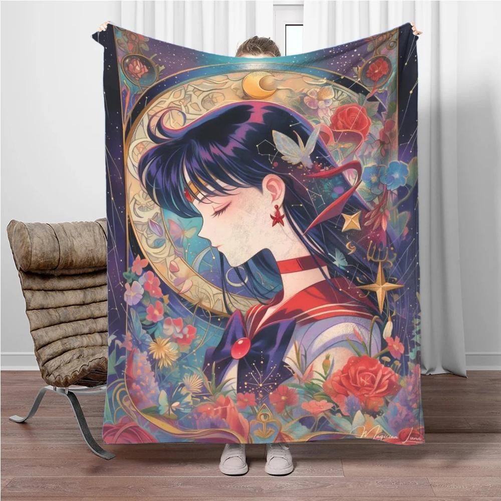 Cartoon Girl Flannel Blanket Children Warm Soft Blanket for Sofa Bed Cover Blanket Suitable for Birthday Souvenir Camping Gifts 100x150cm(39x59in)