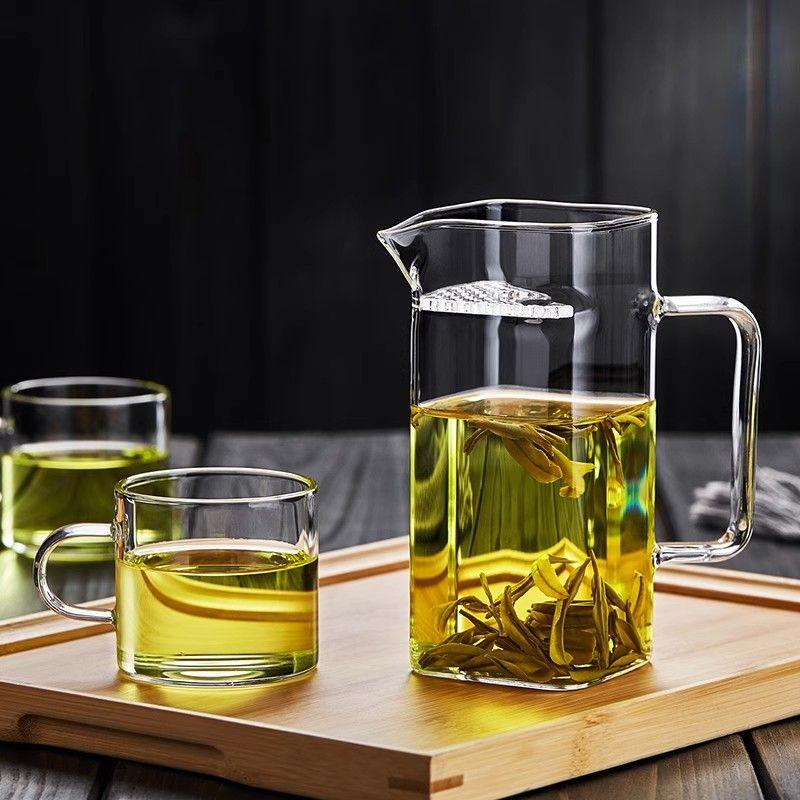 Thiened Glass Een Tea Brewing Device Inteated Tea Cup Strainer One-Piece Tea Dripper Moon Tooth Filter Tea Cup Tea Pot