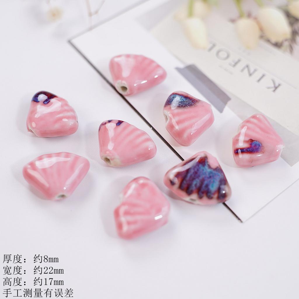Ocean shell special-shaped beaded accessories Jingdezhen ceramic bracelet necklace handmade DIY material manufacturer wholesale