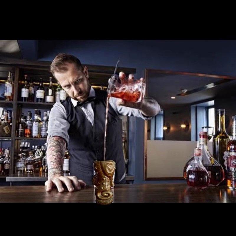 Personalized Creative TIKI Cup Hawaiian Style Seahorse-shaped Tiki Cup American Retro Cocktail Cup Mixing Glass Desk Decoration