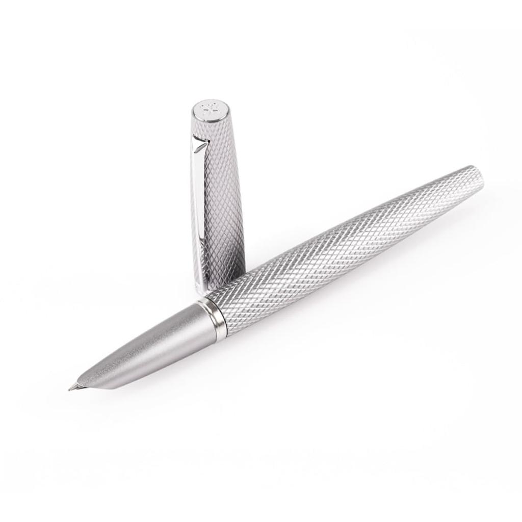 Diplomat Viper Guilloche Fountain Silver Pen,
