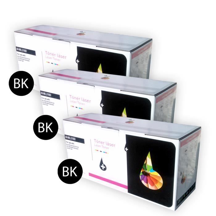 Lot de 3 cartouches de toner noir INKPRO TN3480 BK pour imprimante Brother MFC L6800DW