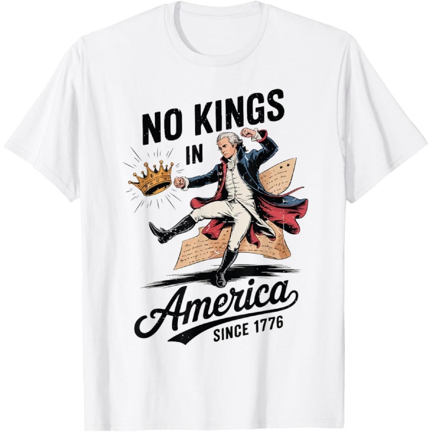 Alexander Hamilton No Kings America Funny 4th July Kids Men T-Shirt S