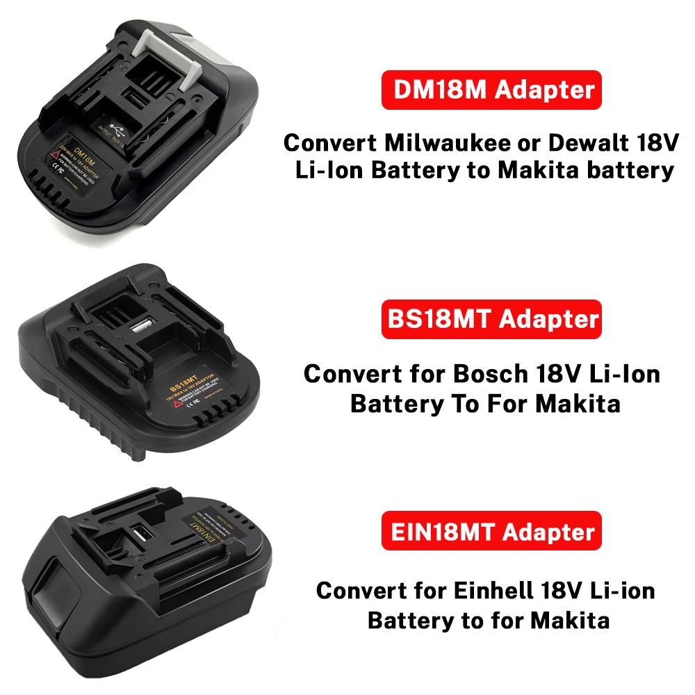 DM18M BS18MT EIN18MT Battery Adapter for Dewalt&Milwaukee/Bosch/Einhell Battery Converter To for Makita 18V Power Tools