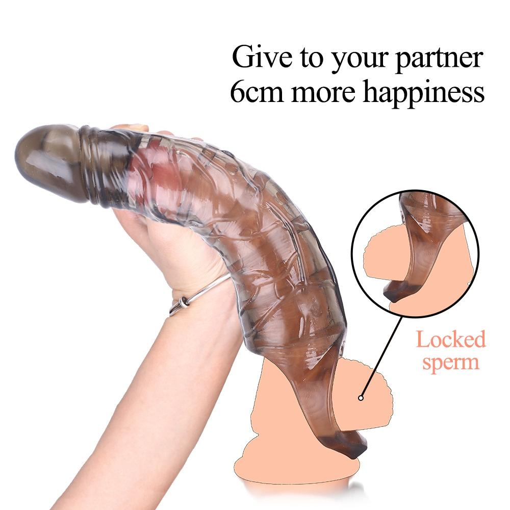 MoDi Penis Extender Sleeve Reusable Dildo Cover Delay Ejaculation Penis Massage Erotic Toys