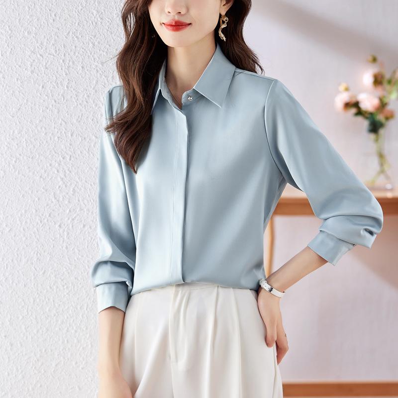 Bílá košile Dámský profesionální oblek Bez vrásek Rozhovor Dojíždění Formální oblek Top Obchodní Dlouhý rukáv Bílá košile Dámská