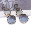 2026 New Gray Pink Blue White Orange Resin Dangle Earrings Women Indian Ethnic Geometric Statement Party Drop Earrings Jewelry