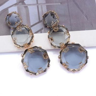 2026 Neue Graue Rosa Blaue Weiße Orange Harz Hängende Ohrringe Damen Indisch Ethnisch Geometrisch Statement Party Ohrhänger Schmuck