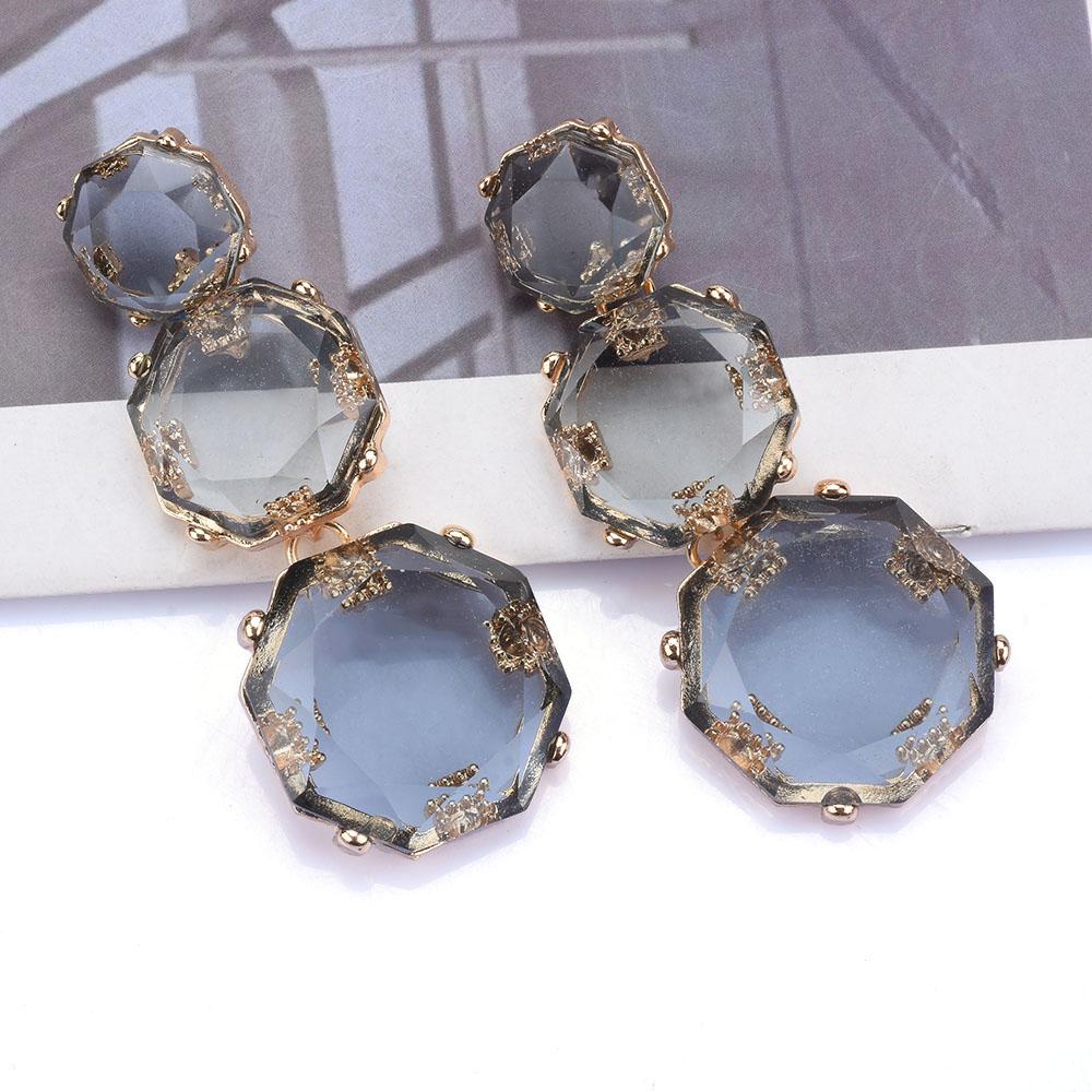 2026 New Gray Pink Blue White Orange Resin Dangle Earrings Women Indian Ethnic Geometric Statement Party Drop Earrings Jewelry