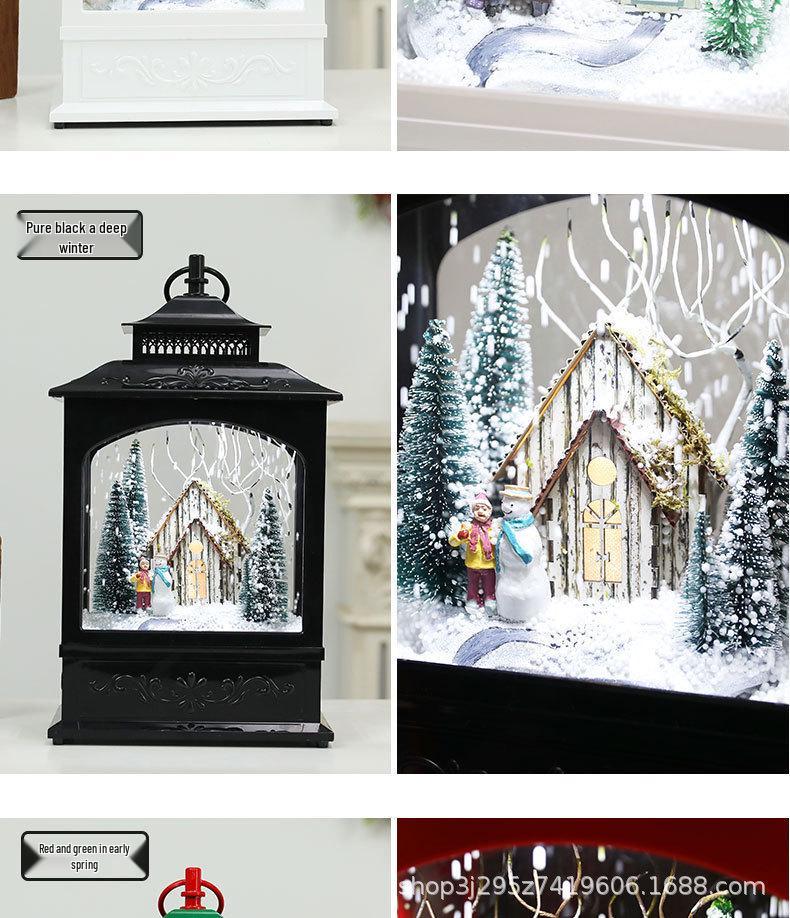 Korean Snowfall Music Lantern - Christmas Gift & Ornament for Living Room or Display