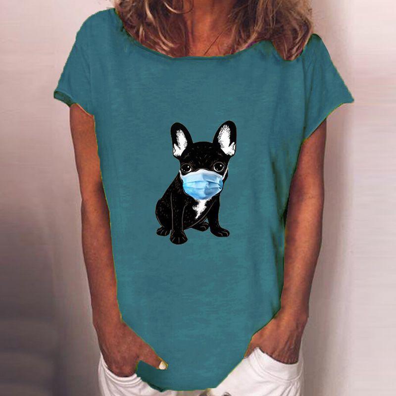 

Летний топ с круглым вырезом и 3D-принтом кошки и собаки, модная повседневная женская футболка с коротким рукавом XS