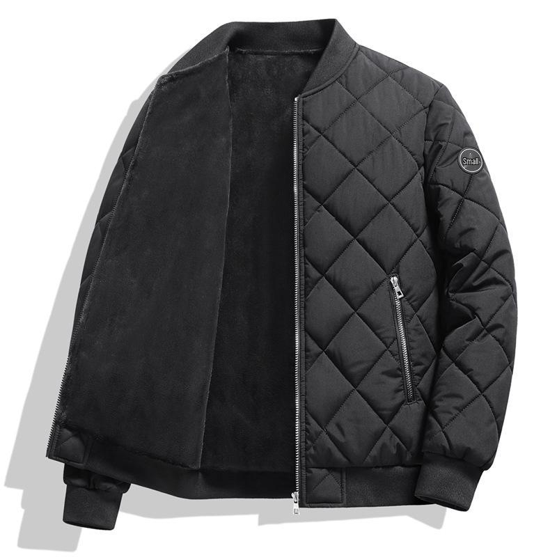 2026 Men s Large Winter Down Jacket - Velvet-Lined, Thickened Baseball Style with Stand Collar M