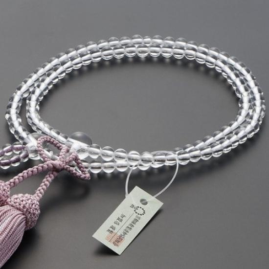 Buddhist altar store Takita Shoten Prayer beads Jodo Shinshu authentic prayer beads Genuine crystal 8 inch Pure silk tassel with head cherry Kyoto