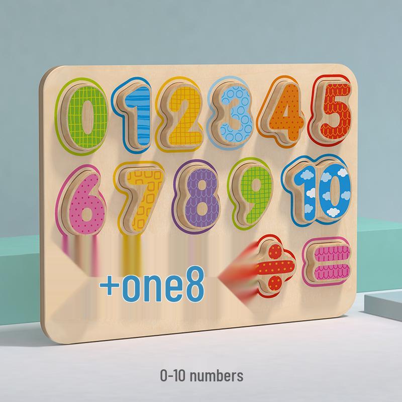 

Children s Animal Number Shape Matching Puzzle Board - Montessori Early Education Wooden Toy