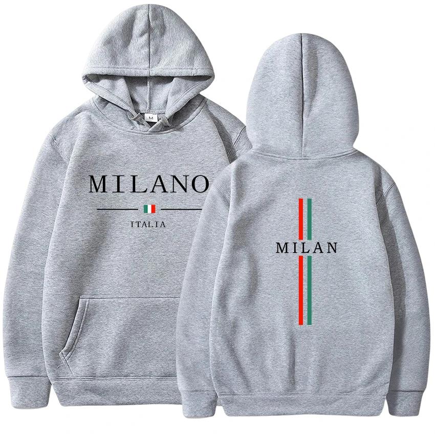 Womens Hoodies Sweatshirt Milan Print Pullover Casual Jogging High Quality Mens Clothing Daily Versatile Tracksuit Y2k Tops