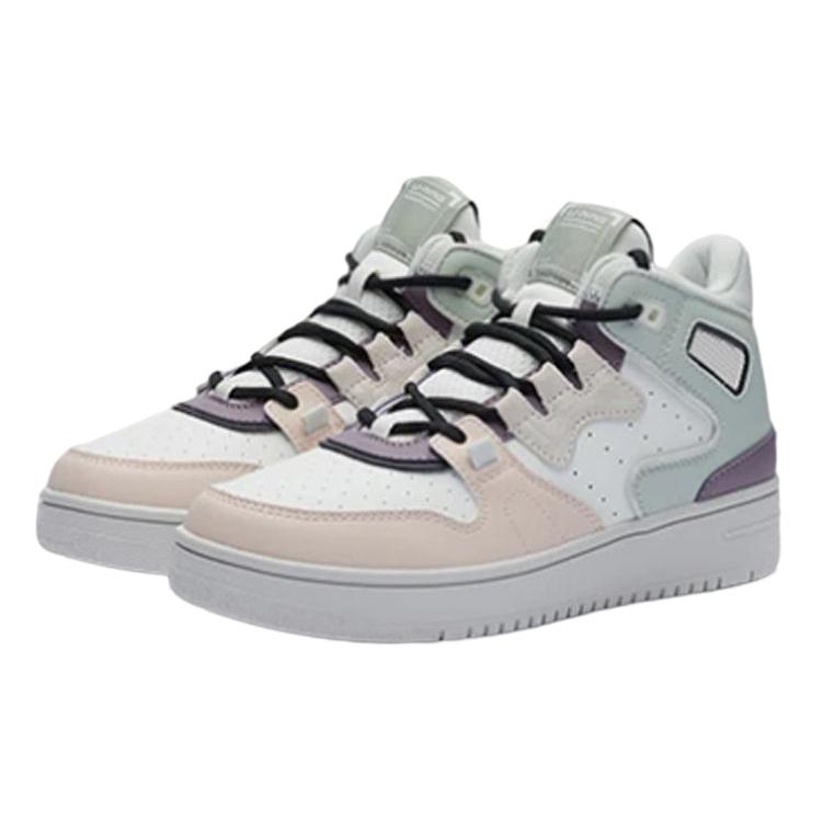 Li Ning Attack 2020 Synthetic Leather, Split Suede Lace Up Cushioning Slip Resistant Abrasion Resistant Rebound Mid top AGBQ116-7