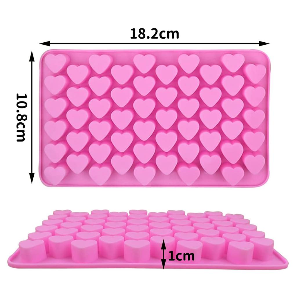 Silicone Mini Hearts Molds Cube Heart Mold Mini Hearts Shape Mould for Baking Silicone Molds for Chocolate Gummy Heart Ice Tray