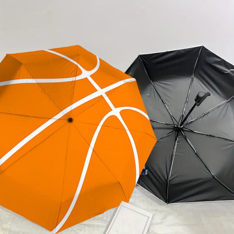 1 Stück Basketball Automatisches Öffnen/Schließen Regenschirm mit Winddicht, 8-Speichen Stabiles Dach, Langlebige Speichen, Modisches Design1287A