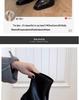 French Retro Square Toe Chunky Heel Ankle Boots for Women - Autumn Winter Versatile Slim Fit In Brown Black.