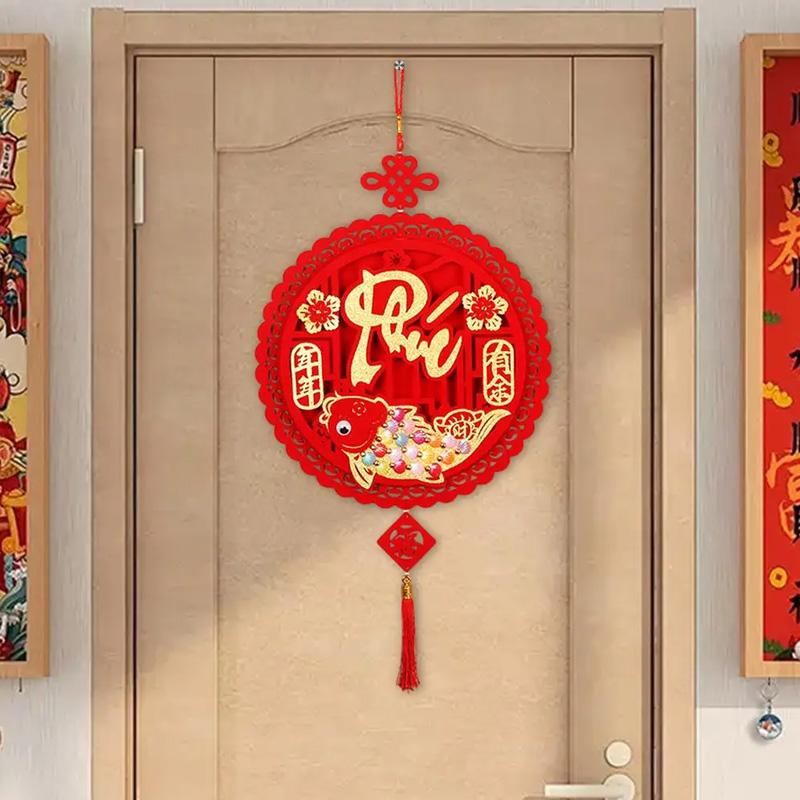 1 buc Roșu Binecuvântare Fu Caracter Pandantive Tradiționale Festivalul Primăverii Vietnamez Îngroșat Vietnam Ornament Norocos Pandantiv Anul Nou
