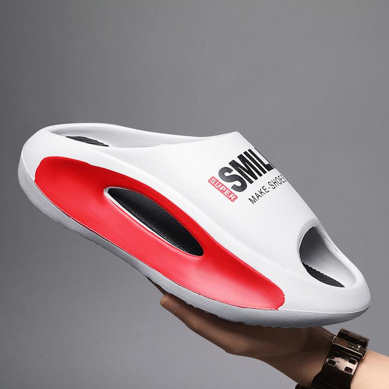 Gacimy Men's Thick Bottom Slippers Fashion Outdoor Sports Sandals Summer New EVA Beach Shoes Soft Cloud Men Platform Home Slides