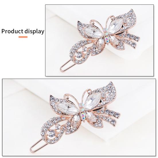 Fashion Women Butterfly Shape Rhinestones Inlaid Hair Clip Hairpin Headwear