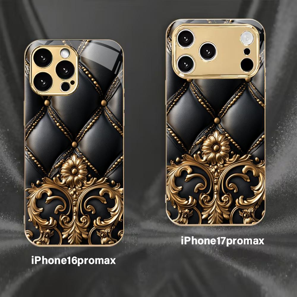 High-end Business Exquisite luxurious Phone Case Electroplated Glass PhoneCase for iPhone 17 16 15 14 13 12 11pm Pro Plus