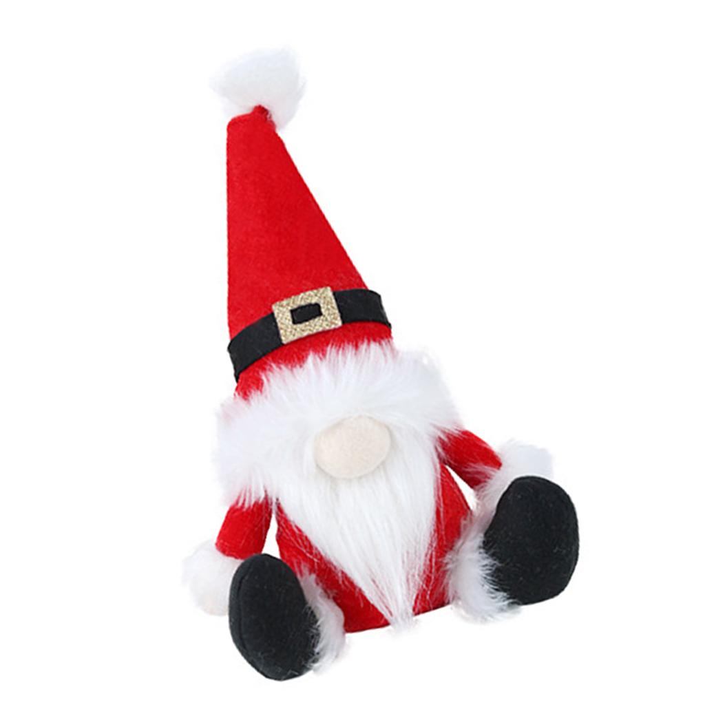 Christmas Plush Santa Gnomes Figurine with Long Hat Handcraft Stuffed Dolls for Holiday Party Decors Table Ornament