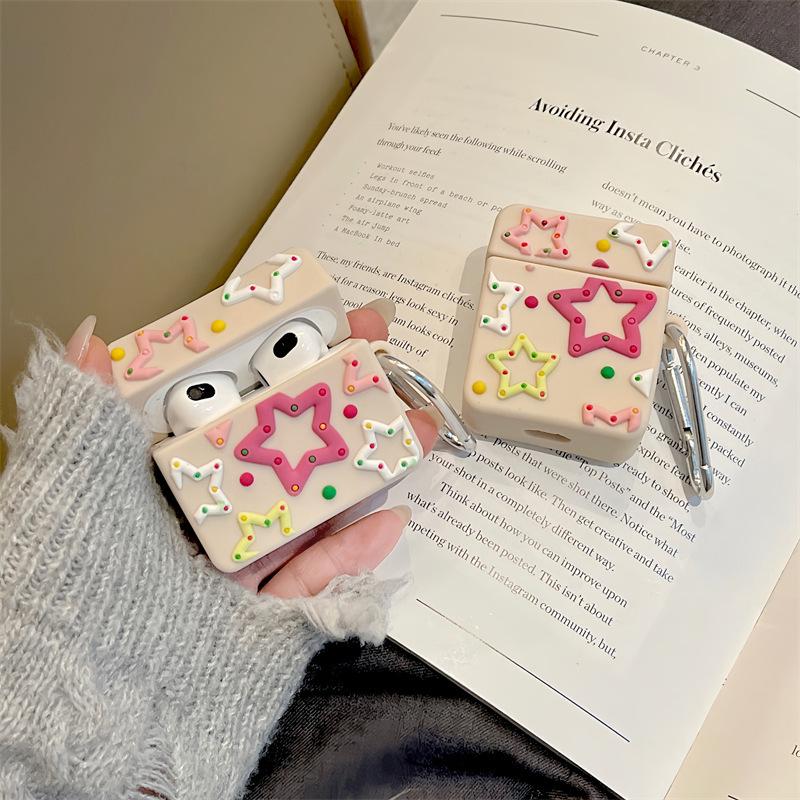 Color pentagram for apple AirPods pro bluetooth wireless headset cover 1/2/3 generation cartoon