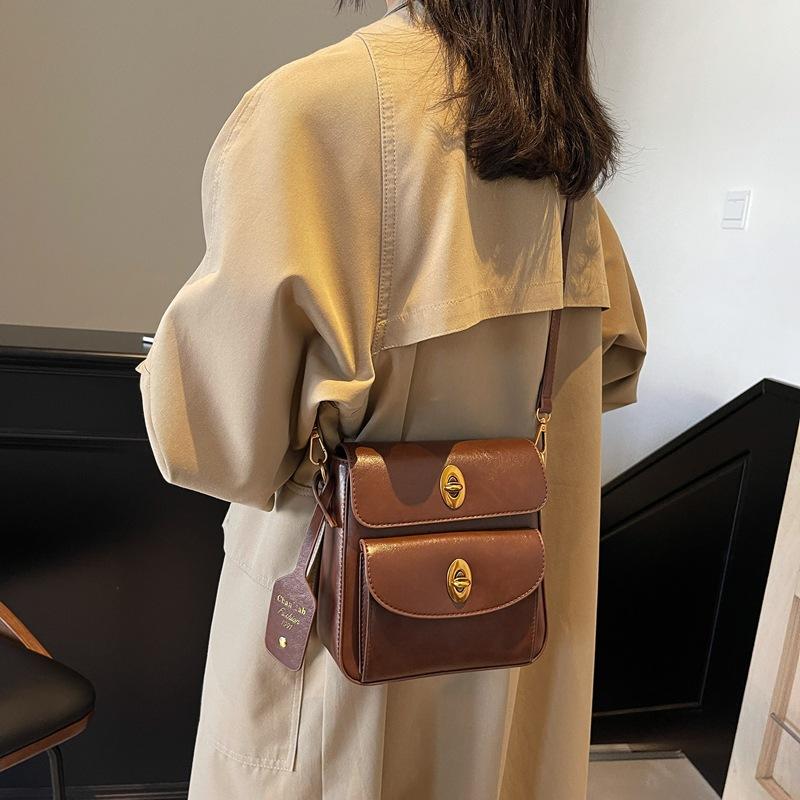 Premium Texture Trend Multi-Pocket Design Small Square Bag Simple Shoulder Women'S Bag Fashionable Messenger Bag