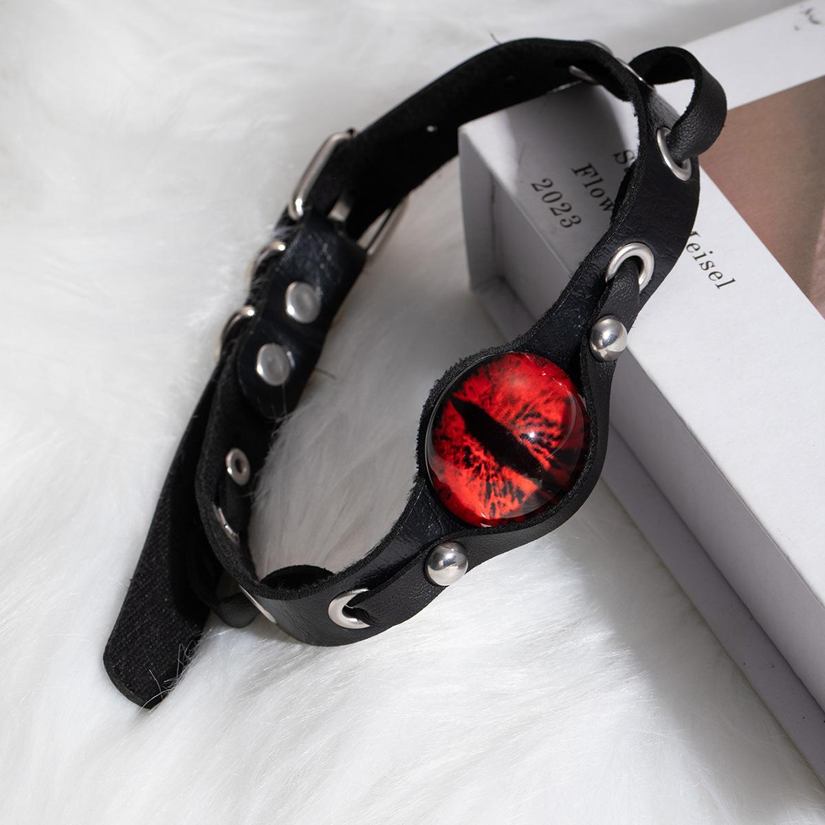 Кожаный ошейник Subculture Demon Red-Eye, Нишевые Высококлассные Темные Готические Персонализированные Модные Аксессуары