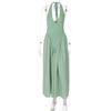 Hot-selling New Solid Color Sexy Deep V Hollow Neck Temperament Pendulum Skirt Edge Dress Women's Clothing