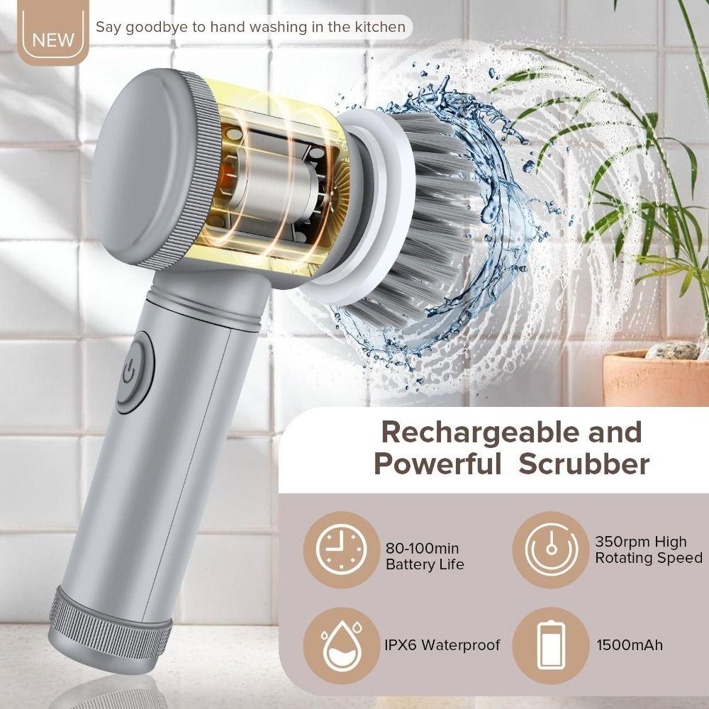 Rechargeable Electric Shoe Polisher IPX6 Waterproof Electric Spin Scrubber Household Use