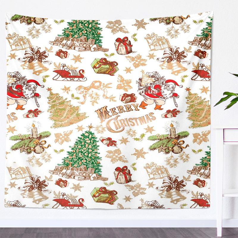 Home Decoration New Year's Eve Party Christmas Print Tapestry Background Suitable for Wall Decor Backdrop Fabric Tapiz Navideño