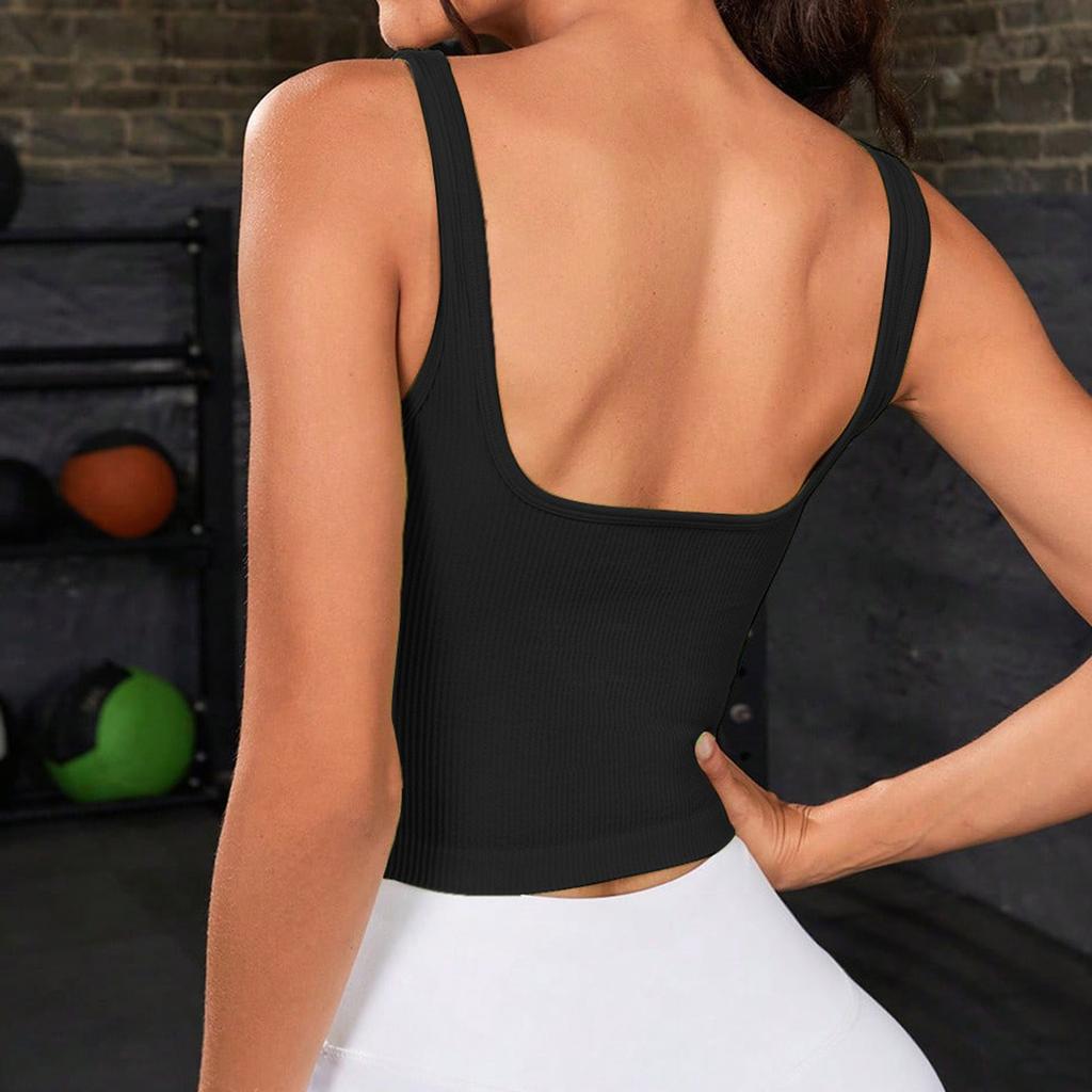 Women's Low Neck Sports Vest Fitness Top Sleeveless Yoga Suit Top Sleeveless Yoga Suit Top
